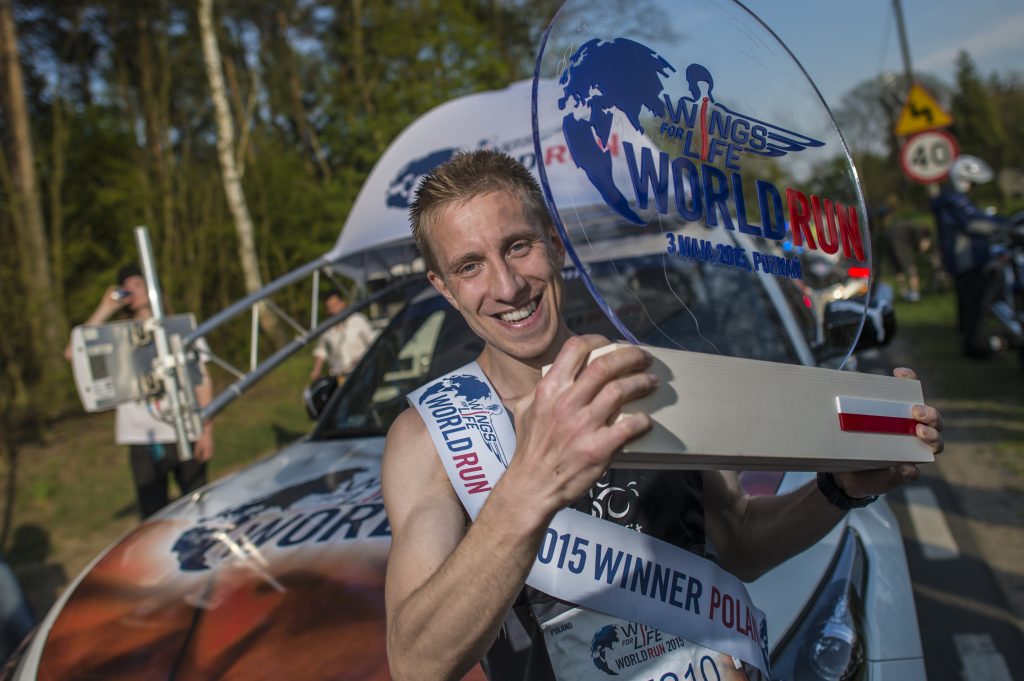 Competitor/s perform/s at the Wings For Life in Poznan, Poland on May 03th 2015